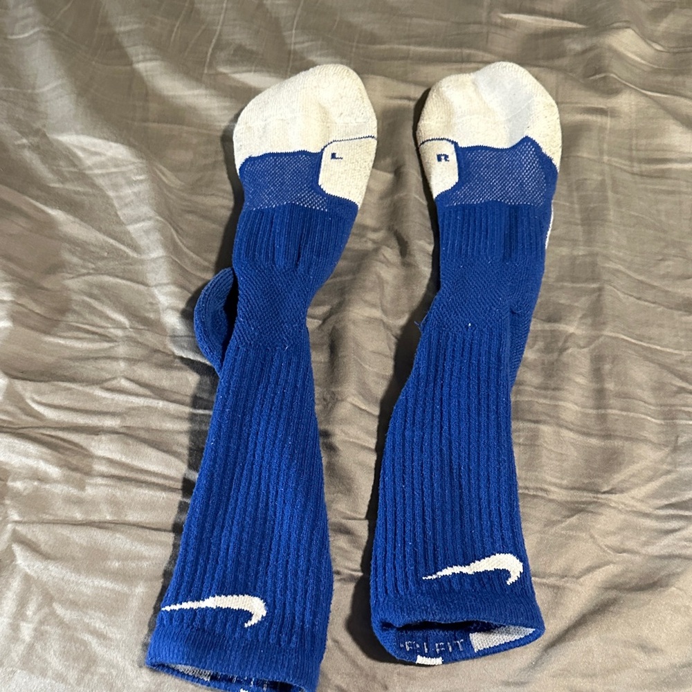 Blue/white Nike elite socks size large